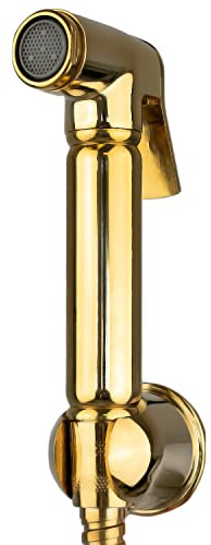 Xcel Home Gold Handbrause-Set | Muslimische Shattaf Dusche für Bidet | Wandmontage für Toilette & Badezimmer | Hygiene, Haustierwäsche | 1,5 m Brauseschlauch und Halter im Lieferumfang enthalten