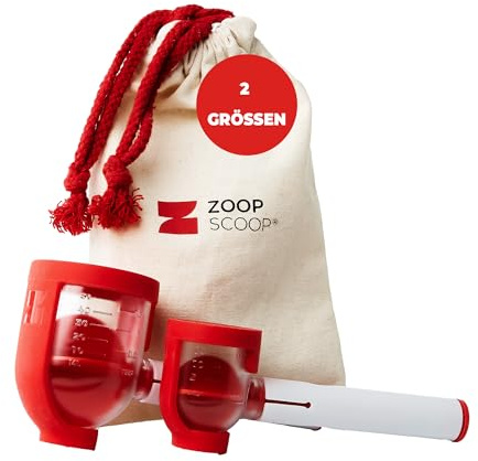 ZoopScoop Messlöffel für chaosfreies Abmessen | Ideal für Proteinpulver, Babynahrung, Nahrungsergänzungsmittel, Waschpulver und mehr | 2-teiliges Set, 70 ml und 25 ml
