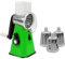 AMOS Rotary Multifunction Cheese Grater, Vegetable Fruit Slicer with Three Stainless Steel Drum Blades Green