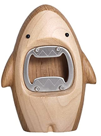 Decorhome Apribottiglie, apribottiglie a Forma di squalo Creativo da 3,54 Pollici, Comodo apribottiglie in Legno e Metallo Durevole per lattine di Birra Lattine di Coca Cola Bicchieri da Cucina