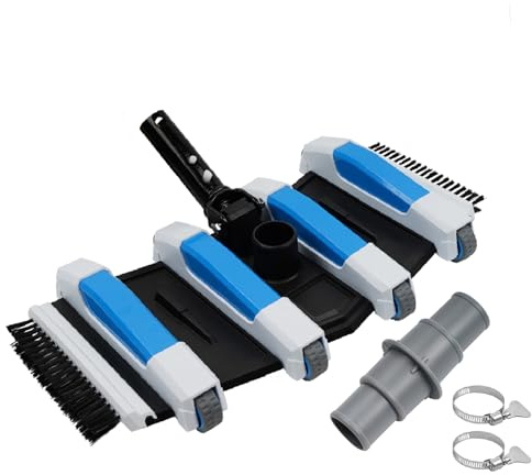 2 in 1 TidyMister Heavy Duty Pool Vacuum Head with Hose Adapter Connector 1-1/4 or 1-1/2 Set -Professional Weighted Pool Vac with Swivel Handle & Wheels for Vinyl Liner,Inground & Above-Ground Pool