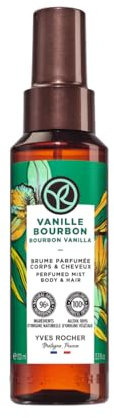 Yves Rocher Bruma Corporal Perfumada BAIN DE NATURE - Sensualidad Satinada para Cuerpo y Cabello - 96% Ingredientes Naturales - Vegana y Botella Reciclada - 100 ml (Vainilla)