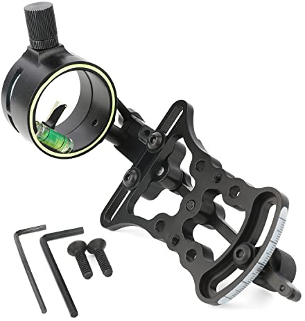 Compoundbogen-Visier mit 1 Pin, 4X, 6X, 8X Vergrößerungslinse, 1-Pin-Visier für Bogenschießen und Jagd, geeignet für Rechtshänder (Nur Visier)