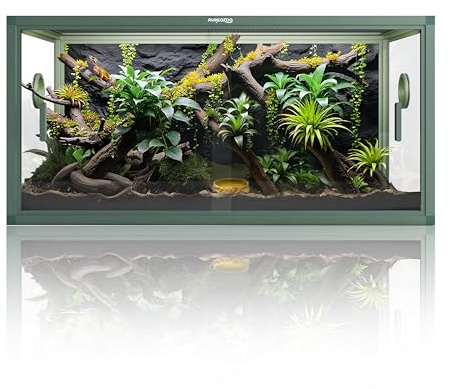 Phailozoo 50 Gallon Reptile Enclosure, Colorful Aluminum Frame Reptile Tank