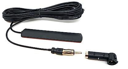 Dolphin Automotive Aerial FM Car Radio Antenna Din Adapter Patch Antenna 3m Cable Windshields Paste Antenna + DIN 41585 Female to ISO Adapter for FM Radio Cars Vans