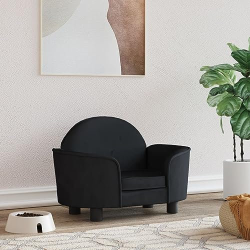 BaraSh Hundebett Schwarz 66x40x45 cm Samt Hundebett Grosse Hunde Hundebett Flauschig