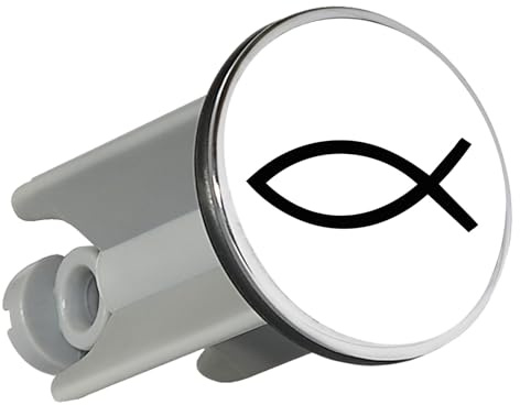 Huuraa Waschbeckenstöpsel Fisch Symbol Geschenk | Universal Stopfen 4cm höhenverstellbar Abflussstopfen Geschenkidee Stöpsel mit Motiv für das Waschbecken