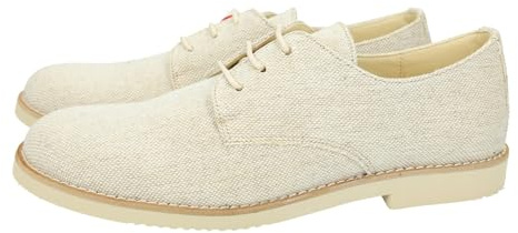 YOWAS 20344 Chaussures de communion pour enfant, couleur lin, semelle intérieure en cuir et lacets pour ajuster, fabriquées en Espagne, Lin, 38 EU