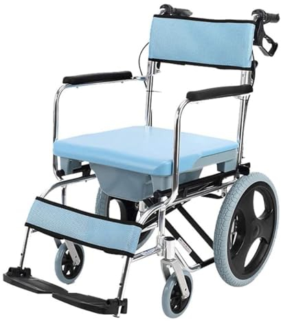 LIBRACTA Toilettenrollstuhl - Hygienerollstuhl Faltbar - Kommodenstuhl Mit Armlehne Und Rückenlehne - Nachtstuhl Mit Rollen - Mobilitätshilfe - Bis 100Kg Belastbar - Für Ältere Und Behinderte