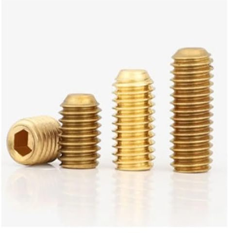 10–50 Teile/Lot DIN916 M2 M2.5 M3 M4 M5 M6 M8 Messing metrisches Gewinde Madenschrauben Cup Point Innensechskant Stellschrauben kopflos (Color : 16mm, Size : M3 50pcs)