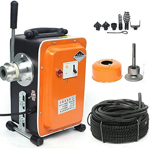 Wrobelax 1000 W Pulizia automatica dei tubi di alimentazione a spirale Cordless Drain Clog Remover Pulitore di scarico Pulitore per tubi da 19-50 mm Punta per trapano di scarico con albero flessibile
