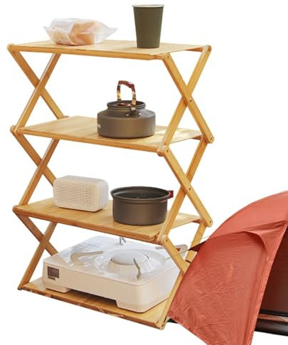 Faltbares Blumenregal – Holzregal, mehrschichtiger Pflanzenständer aus | Utility Storage Rack Bücher Bilderrahmen Regale, Badezimmer für Hof, Garten, Terrasse, Balkon, Schlafzimmer,