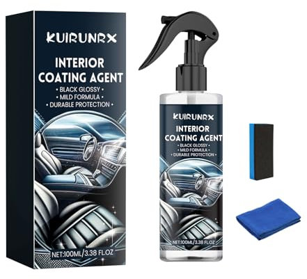 KUIRUNRX® Nettoyant intérieur pour voiture, Nettoyant Intérieur et Désodorisant de Voiture, Kit de Nettoyage Professionnel pour Intérieur de Voiture, Pour l'entretien du tableau de bord (100 ML)
