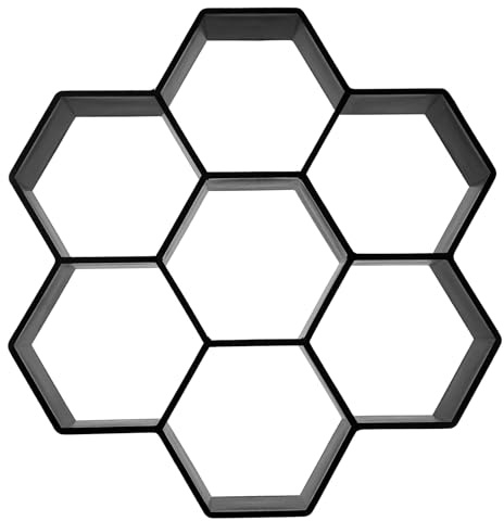OFFSCH Molde Cemento Suelo Reutilizable de Plástico Pp Hexagonal Artístico para Jardín y Pavimento, Fácil de Limpiar y Adecuado para Moldura de Pasarela
