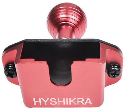 Universal Radio/CB Microphone Bracket, Aluminum 25mm 1 Ball Adapter Compatible with RAM Mounts B Size Double Socket Arm (Red)