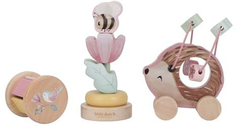 Little Dutch Geschenkset Holz-Spielzeug 3-teilig für Baby Kleinkind Mädchen rosa - Fairy Garden