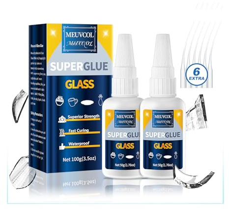 Glass Glue 100g, Strong Clear Super Glue for Fixing Glass, Fast Drying Waterproof Adhesive for Mirror, Acrylic, Crafts, Jewelry,Art, Plastic Models