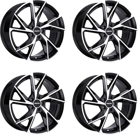 4x Carmani Felgen 23 Rudi 8.5x19 ET45 5x108 black polish kompatibel mit Volvo C30/S40/V50/C70 C40 S40/V40 S60 S80 S90/V90 V60 V70/XC70