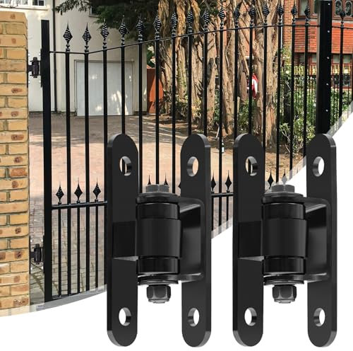 IRONWALLS Robuste Torscharniere, 17,8 cm, 2 Stück, schwarz, Stahl-Scharniere, 500 kg Tragkraft, zum Anschrauben oder Anschweißen, versiegelte Lagerscharniere für Metall-Holztore, große, schwere