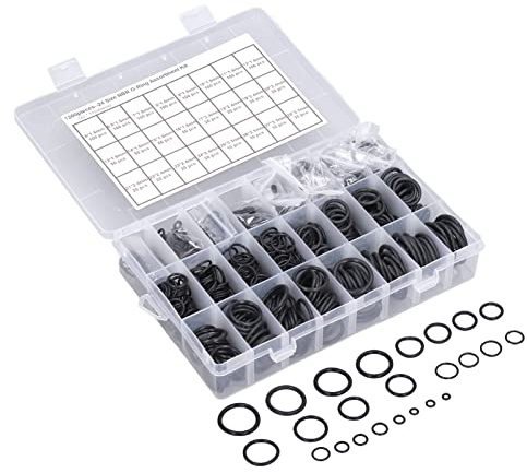 O Ring -Sortiment -Kit, 1200pcs Gummi -Ringe Nitril -Gummi -Dichtungsdichtung Mehrere Größen O -geformte Ringe Sortiment Kit Schwarz