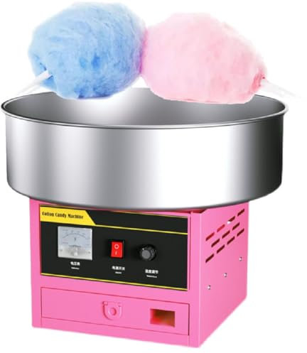 XUXIAO Commercial Candy Floss Maker Cotton Candy Machine with Stainless Steel Tray, for Children Party Supplies Holiday Snacks Home Commercial Use,Pink