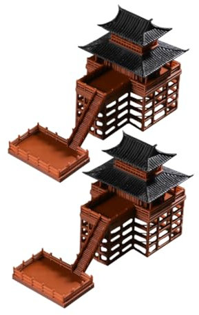 Garneck 2pièces Accessoires De Méditation Temple Miniature Décorative Statue De Temple pour Décoration De Bureau De Jardin Zen Mini Décoration Japonaise Ornement De Terrarium De Bonsaï