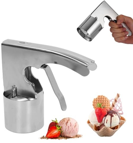 Cuchara para helado antigua, cuchara grande para helado con gatillo, cuchara cilíndrica clásica para helado de gran volumen