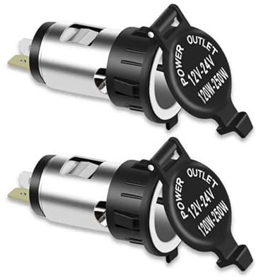 2PCS Cigarette Lighter Socket Power Plug Outlet Part, DC 12V 120W Car Cigarette Waterproof Lighter Splitter Power Adapter Plug for Car Motorcycle Tractor Boat Marine