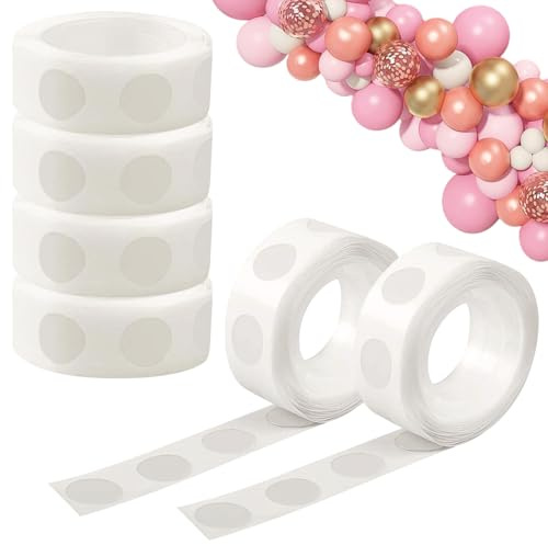 YUNHOLO 600Pcs Balloon Glue-Dots, Removable Sticky Balloon Spots, Double Sided Extra Strong Glue-Dots for Birthday Party Wedding Christmas Decorations DIY Scrapbooking Craft