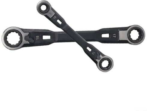 Chiave a cricchetto multifunzione 4 in 1 a doppia estremità per riparazione auto, 8/10-12/13/16/17-18/19 mm, con struttura in metallo