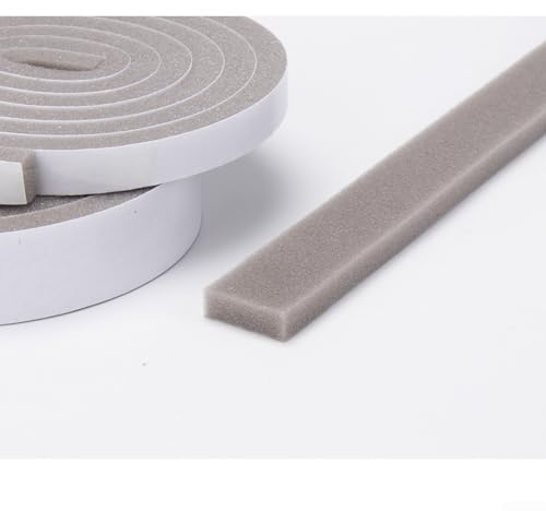 Tira de sellado de espuma gris, 10 mm, adecuada para puertas y ventanas para evitar la entrada de viento, polvo y ruido
