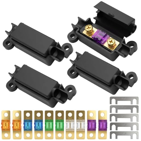 4 Pièce Porte Fusible 12V Midi et 10 Pièce 30/40/60/80/100A Fusible Voiture