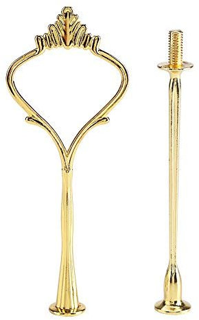 Présentoir à Gâteau Multi Étages Support de Assiette à Gâteau Dessert Plats Service Poignée de Plateau à Cupcake pour Mariage Fête Soirée Anniversaire, Plateau Non Incluse(2-Tiers Crown Gold)