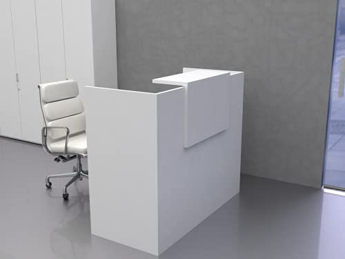 MOSTRADOR Express DE 25mm DE Grosor DE 120X105X50CM con COSTADO. Fabricado EN ESPAÑA. Envio A PENÍNSULA (Blanco-Blanco) Entrega DE 3 A 5 DIAS HABILES.
