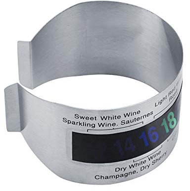 GOTOTOP Wine Bracelet Thermometer Stainless Steel Red Wine Temperature Sensor Wine Bottle Thermometer for Beer Home Brewing