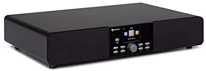 AUNA Stealth Base - Connect Soundbase, 2x15 W + 30 W RMS, Radio Web/DAB+/FM, Bluetooth, AirMusic Control App, Display LC da 2,8, Porta USB, Ingresso Line, Nero