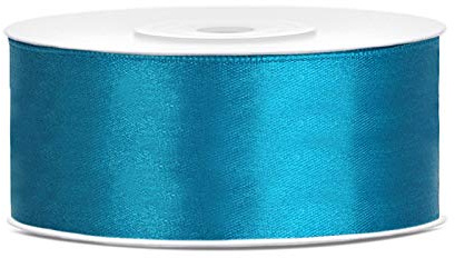 Satinband Polyester Schleifenband Seidenband Geschenkband 6/12/25/38/50/100 mm x 25 m (Größe 25mm x 25m - Farbe Türkisfarbenen)