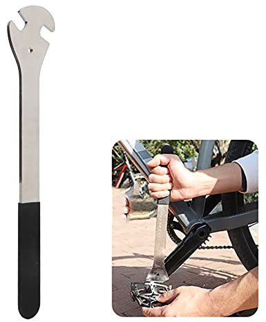 Pedalschlüssel mit extra langem Griff , CNC Einteiliges Schneiden mit 2 Köpfen Verwenden Sie einen Fahrradpedalschlüssel mit 15 mm Öffnung . Extra langer Griff Werkzeugstahlplatte ist 5 mm
