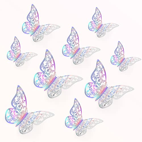 36Pcs 3D Butterfly Wall Sticker 3 Sizes Butterfly Wall Decals Multicolor