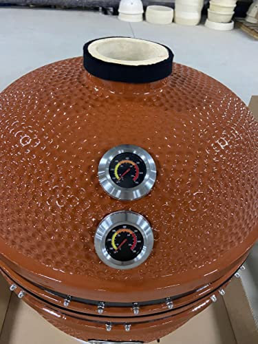 YNNI KAMADO TQ0C21RG Großer Grill, 53,3 cm, Roségold mit Chipfeeder, BBQ, Keramik, Ei, Smoker, TQ0C21RG