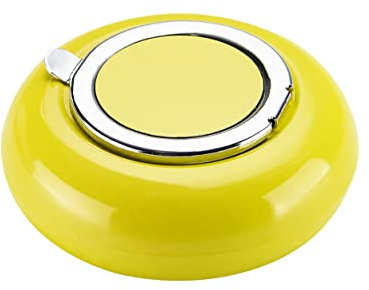 CHAMP Taschen ASCHENBECHER Ø6,2cm mit Deckel aus Metall rund Mini Taschenaschenbecher Reiseaschenbecher Reise Outdoor 4-Varianten 24 (Gelb)