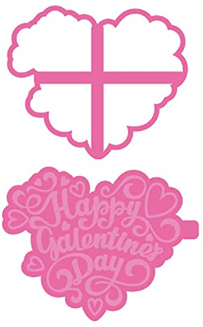 LissieLou Happy Galentine's Day Cookie Cutter and Stamp Valentine's Day Icing Stamp Fondant Embosser - Pink