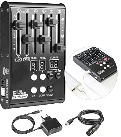 DMX Controllers Lighting, DJ Light Controller for Live House, Mini DMX Controller 512 for Stage Light, 54 Kanäle DMX Lighting Controller for Family Party.