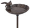 Relaxdays Bebedero Pájaros Hierro Fundido, Fuente Aves Estaca, Baño Gorriones Jardín, Antiheladas, 100 cm Alto, Marrón, 100 x 14 x 16 cm