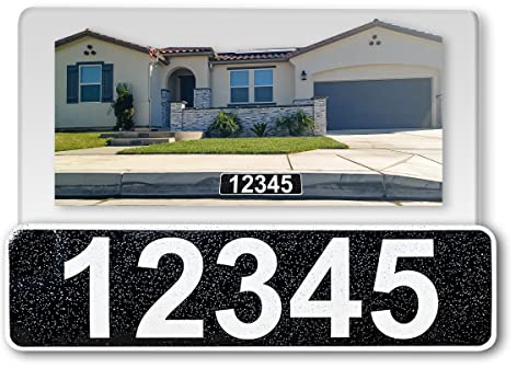 Curb N Sign Curb Wrap Address Decal – Reflective Aluminum House Number Decals for Front Doors, Windows, Curbs, or Walls – Perfect for Outside House Customization - Weather Resistant (Black)