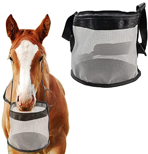 Bolsa de comida para caballos, Heno de caballo Bolsas de alimentación lenta, Bolsas de alimentación lentas ajustables de malla de poliéster, bolsa de alimentación lenta para caballos Suministros de