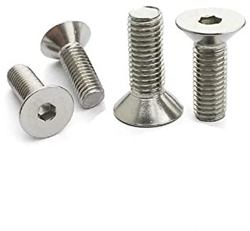 OVLIN 10/50pc M2 M2,5 M3 M4 M5 M6 M8 304 A2 Rostfreier Stahl GB70.3 Hexagon Sechskant Sockelkopf Flaches Counterunk Allen Bolt Schraube L = 3-100 mm (Length : 100mm, Size : M8 (10pcs))