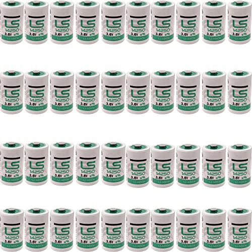 zoyfayl 40 Pack LS14250 1/2 AA 3.6v Battery Replaceable Battery for LS14250 Can Use for Dogwatch R9 Leash 1200mAh High Capacity (40 Pack)