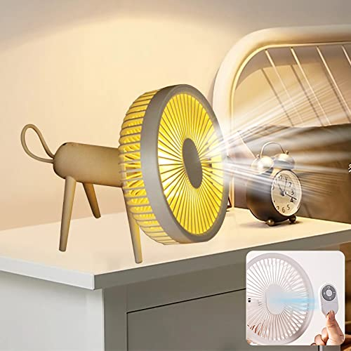 USB Ventilator, Tragbarer Leiser Type - C Aufladbarem Ventilator,4 Geschwindigkeiten,Tischventilator Leise Ventilator Klein Bodenventilator,für den persönlichen Schreibtisch,Outdoor-Reisen,Camping