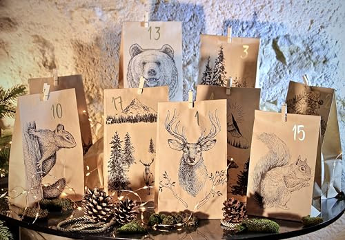 Calendrier de l’Avent à remplir soi-même, personnalisable - Les Animaux de la Forêt.